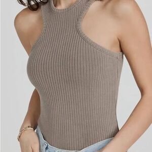 AGOLDE BEA CUTAWAY TANK IN TAN XS